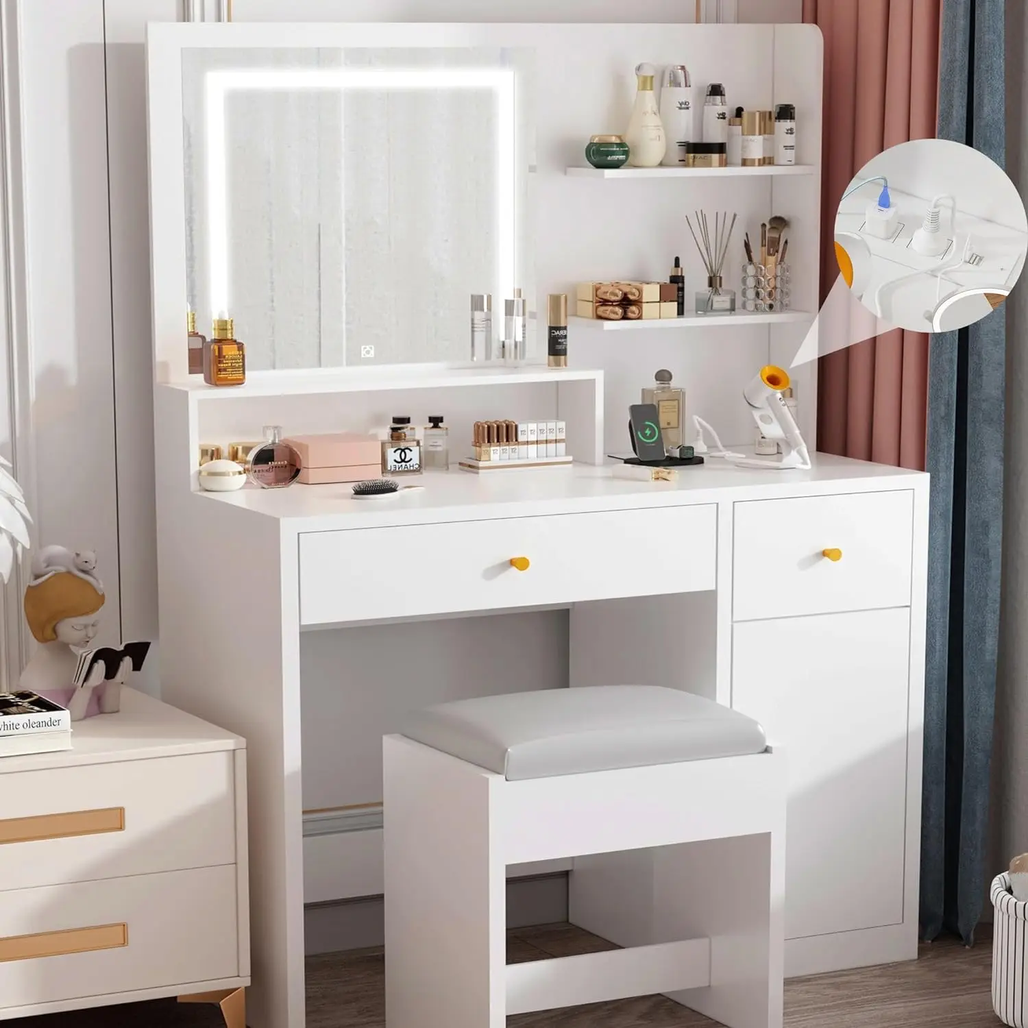 Desk Vanity Setup - Escritorio de tocador de 37 pulgadas