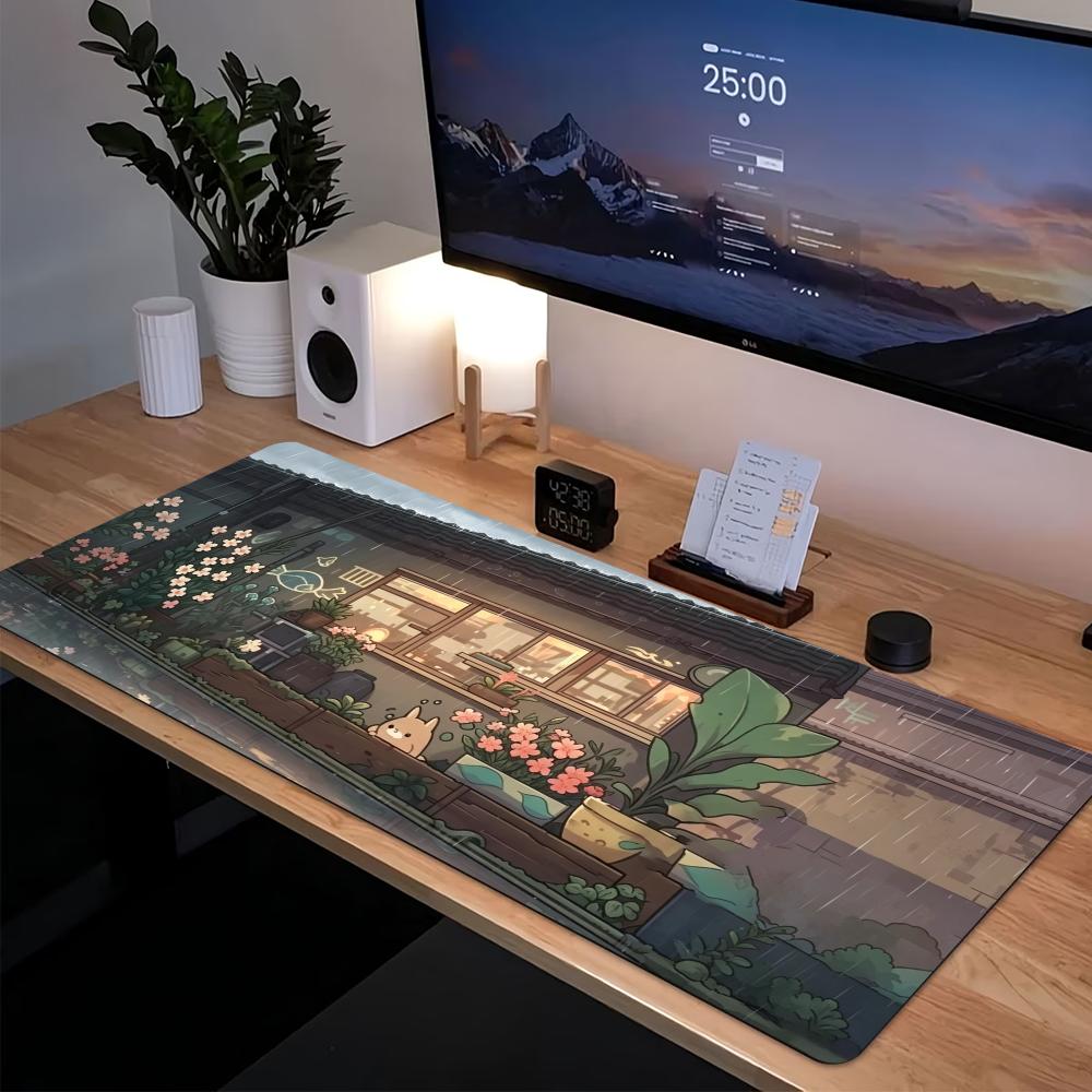 Desk Setup Laptop And Pc - Alfombrilla de ratón para juegos Cozy