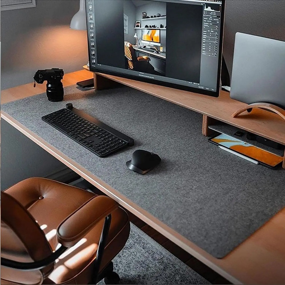 Desk Setup Carpet - Alfombrilla de fieltro para escritorio, alfombrilla