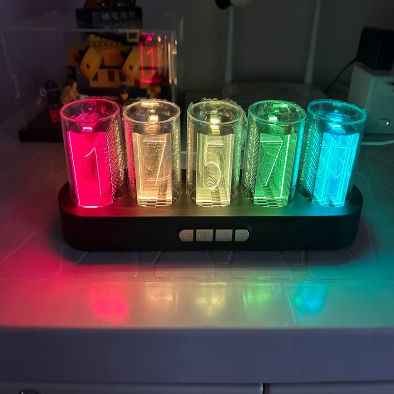 Desk Setup Youtube - Reloj de tubo LED Nixie RGB