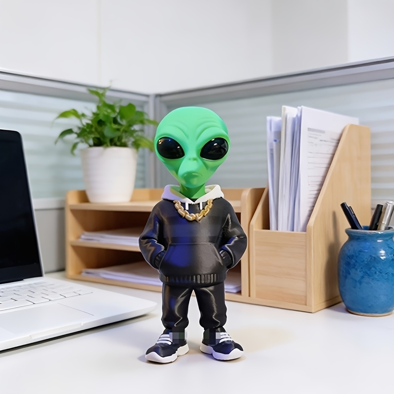 Desk Setup Green - Figura de alienígena verde de 1