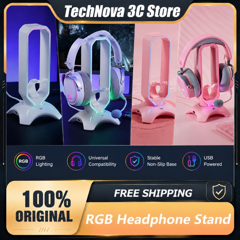 Desk Setup Headphones - Soporte para Auriculares RGB Waizowl, Base