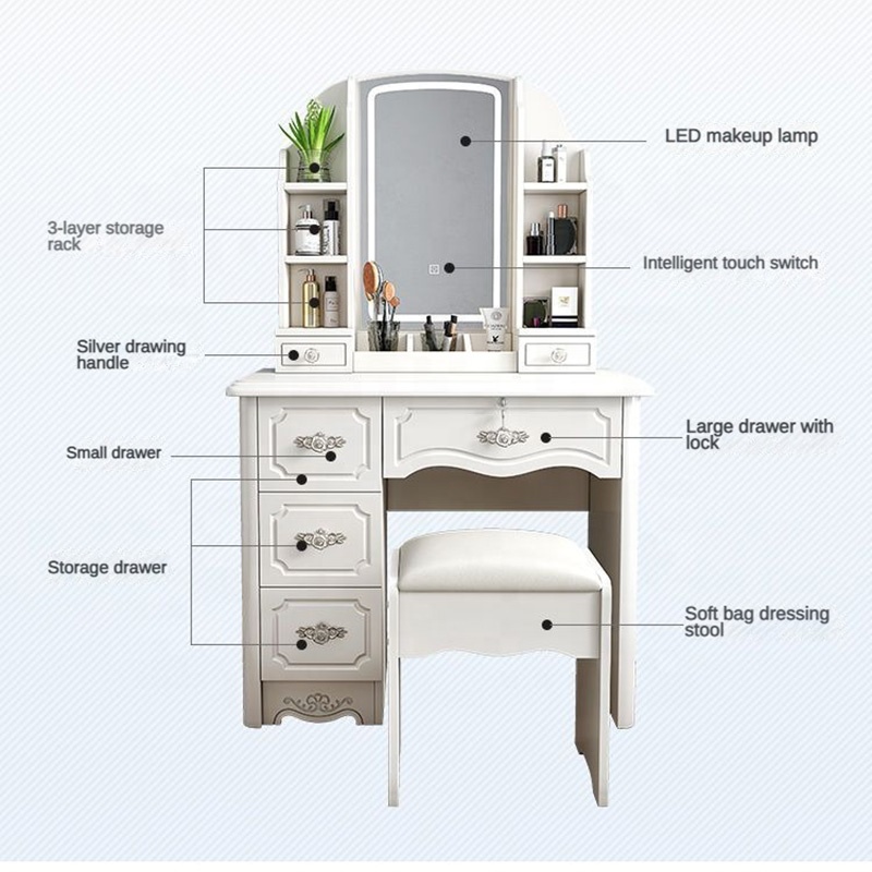 Juego de tocador moderno de ma - Desk Vanity Setup reseña y precio