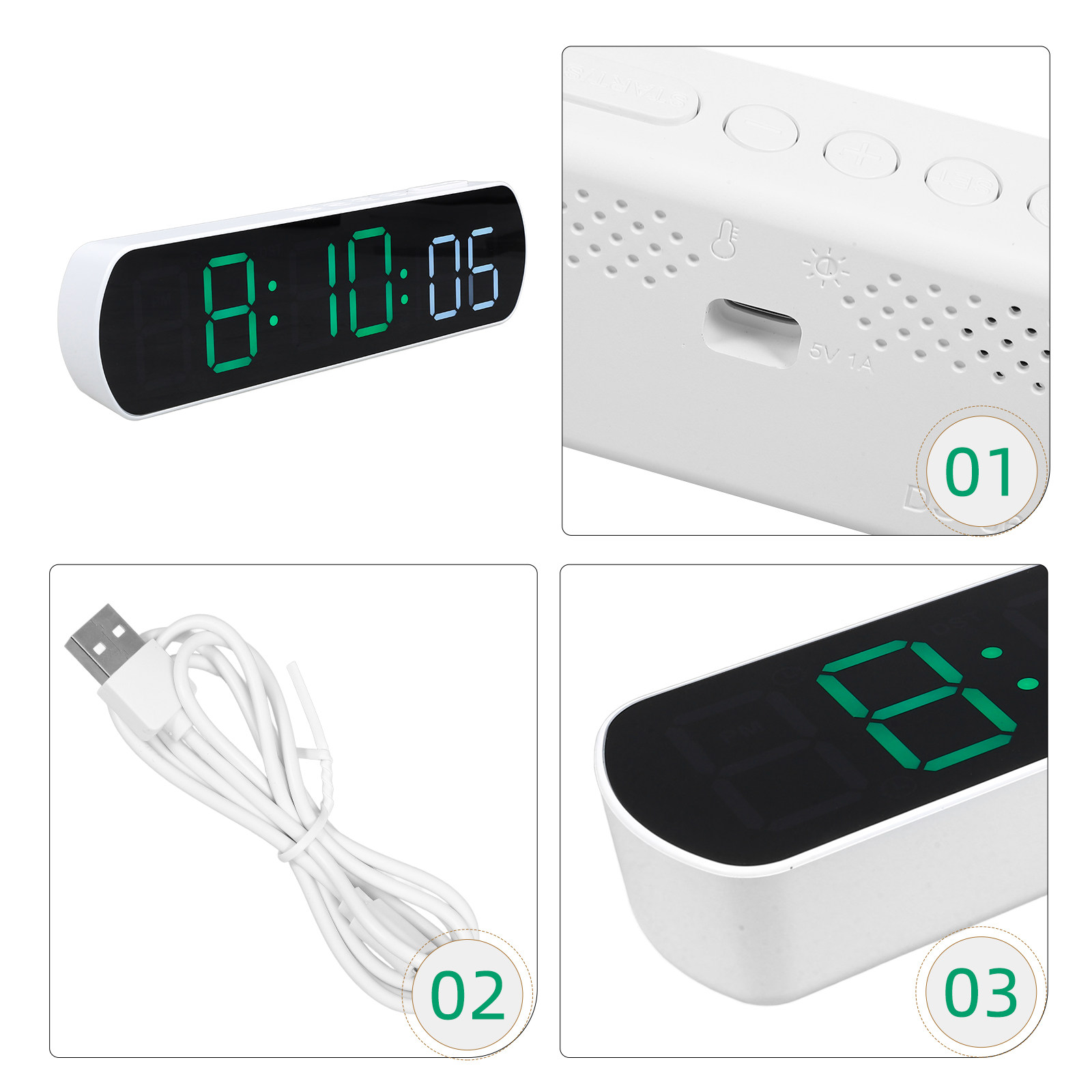 Reloj Despertador Digital LED  - Desk Setup In Small Bedroom reseña y precio