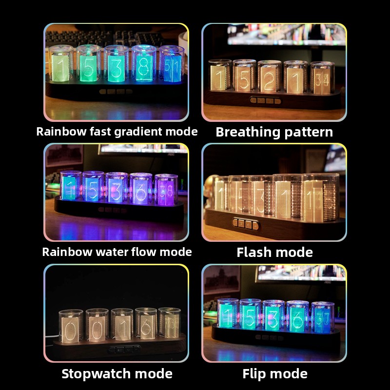 Reloj de Tubo Nixie LED RGB pa - Desk Setup Youtube reseña y precio
