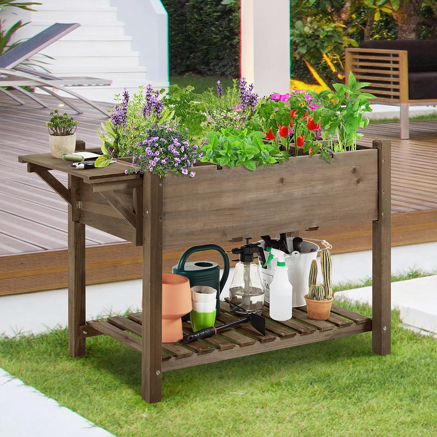 Jardinera de Madera para Hierb - Desk Setup Dark reseña y precio