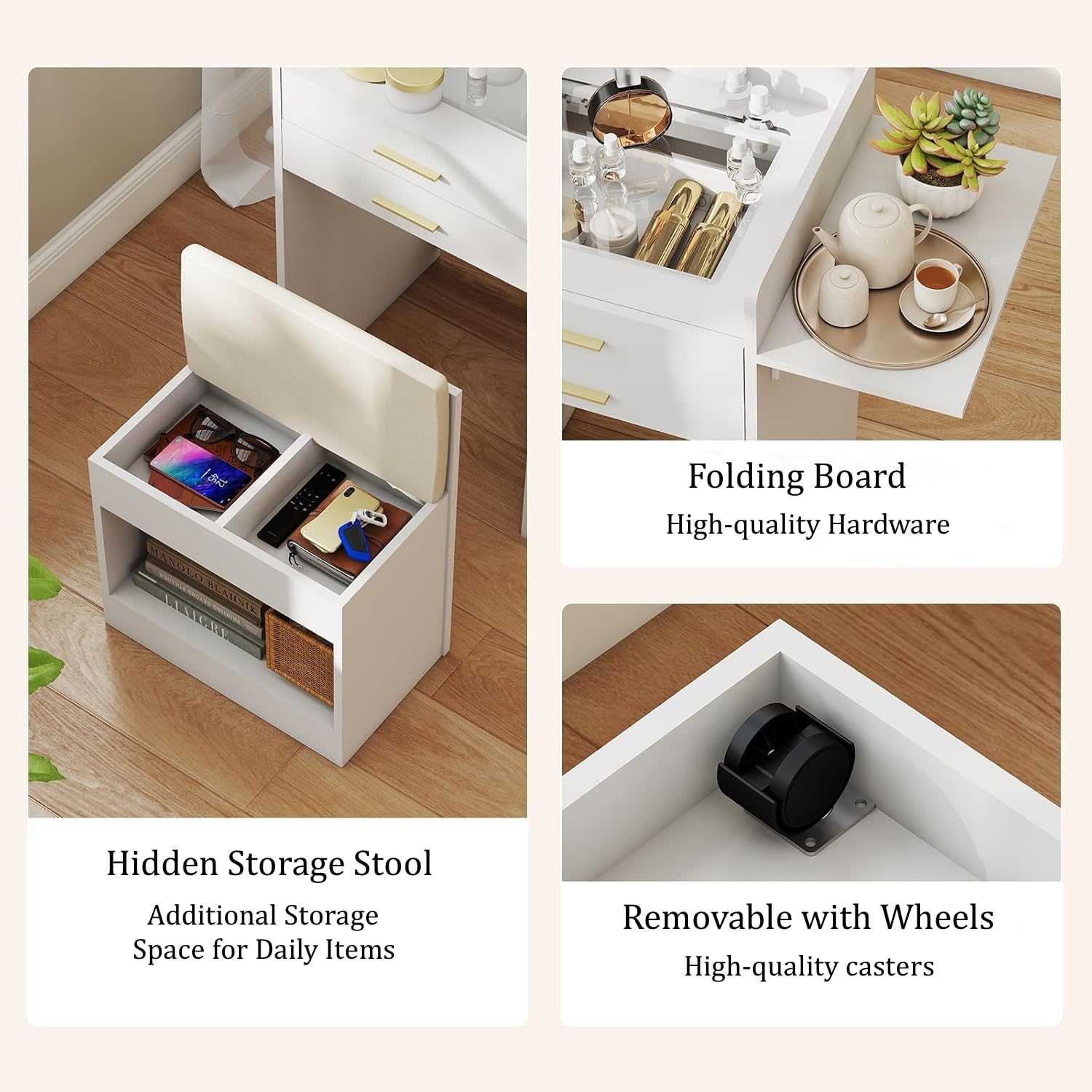 Pequeño tocador con silla, toc - Desk Setup In Small Bedroom reseña y precio