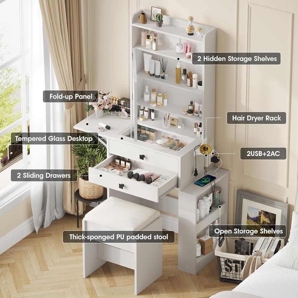 Vabches Pequeño Tocador de Maq - Desk Setup In Small Bedroom reseña y precio
