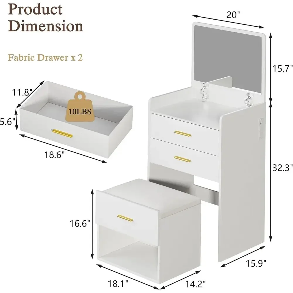 Tocador 3 en 1 con espejo abat - Desk Vanity Setup reseña y precio