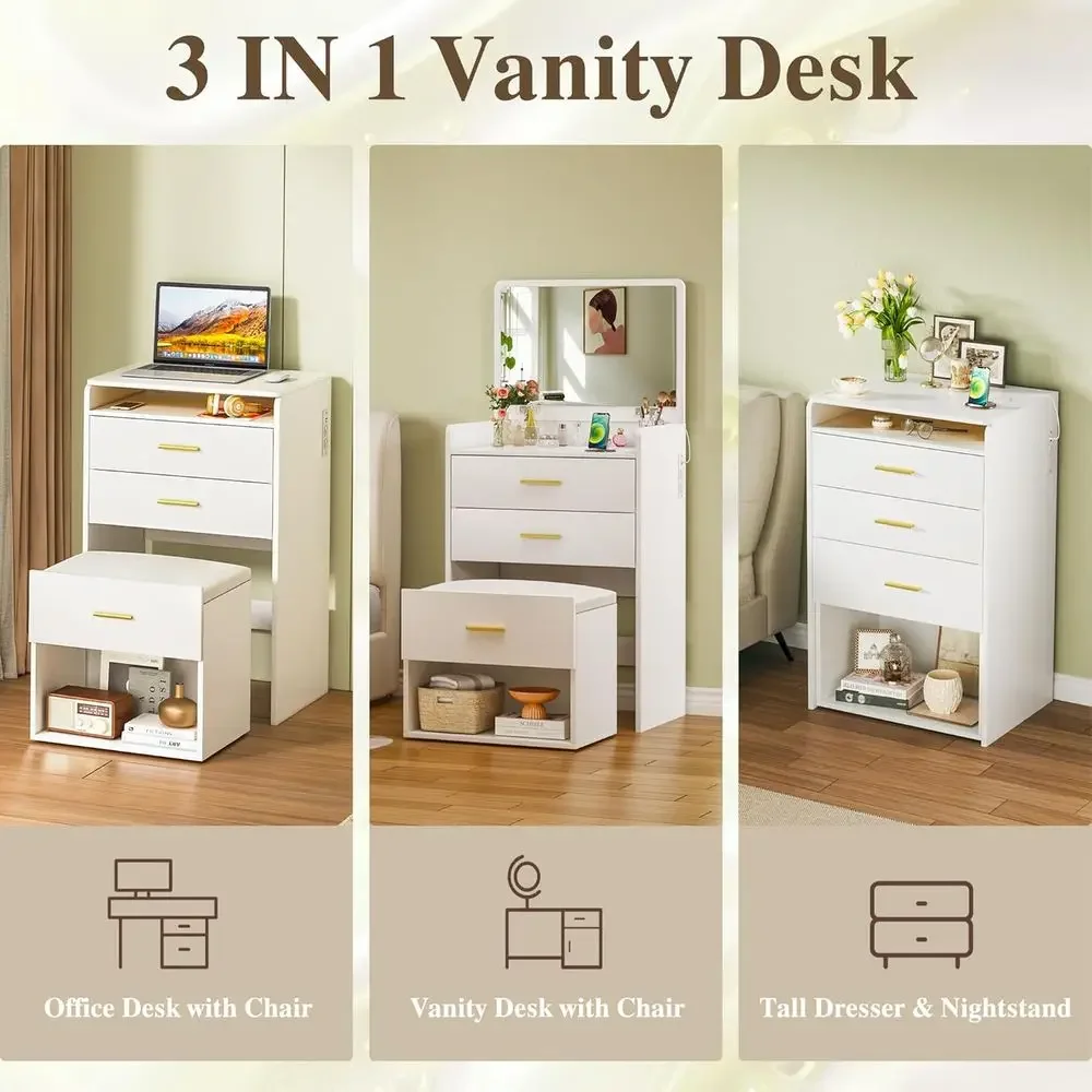 Tocador 3 en 1 con espejo abat - Desk Vanity Setup reseña y precio