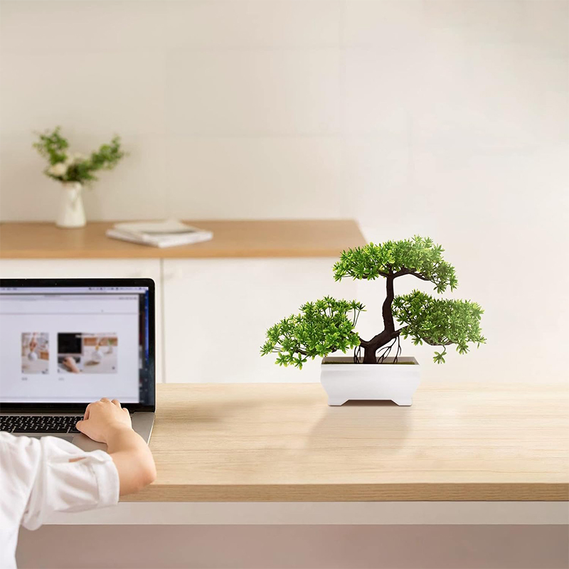 Bonsái Artificial, planta fals - Desk Setup Green reseña y precio
