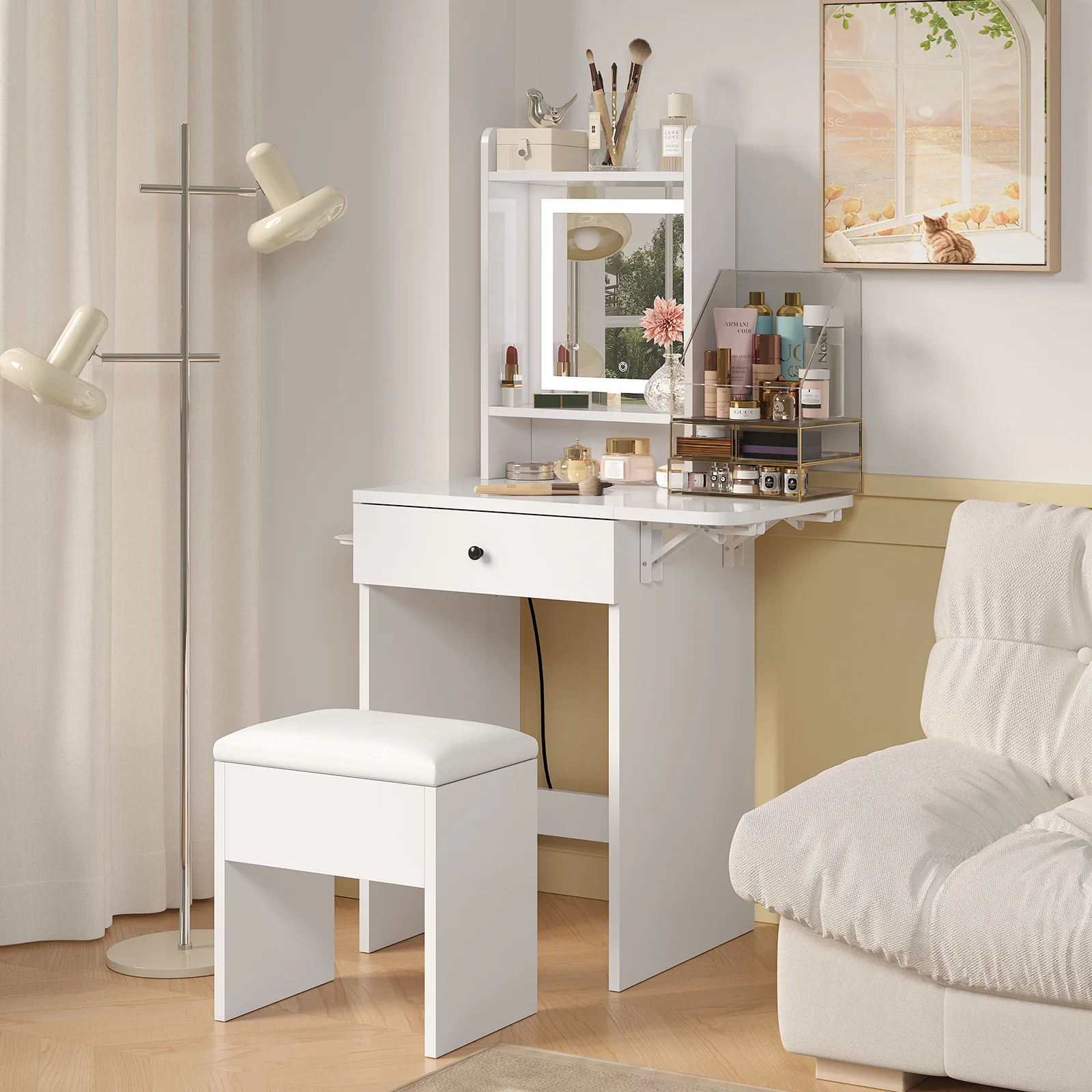 # Escritorio de maquillaje con - Desk Vanity Setup reseña y precio