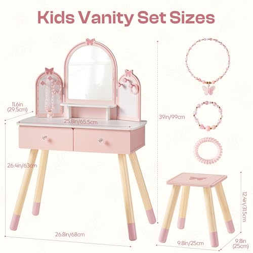 Set de tocador rosa para niñas - Desk Setup In Small Bedroom reseña y precio