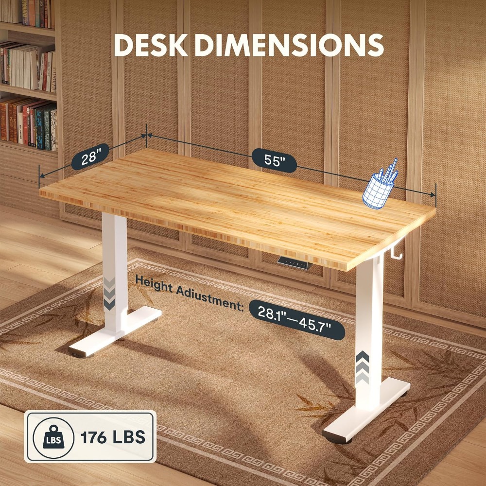 FLEXISPOT Escritorio de bambú  - Setup Desk Monitor reseña y precio
